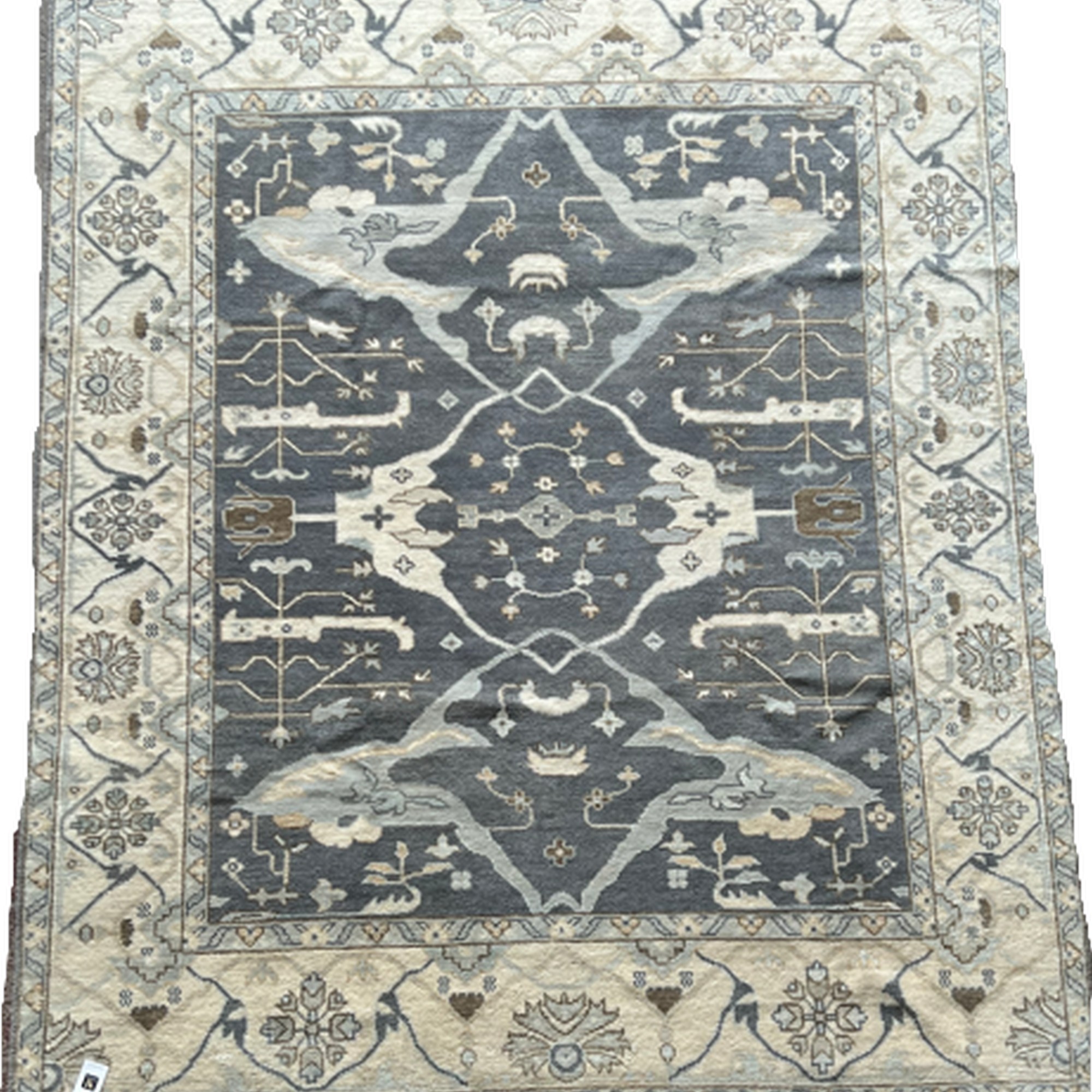 Oushak 66 Traditional Hand Knotted Wool Rug In Beige